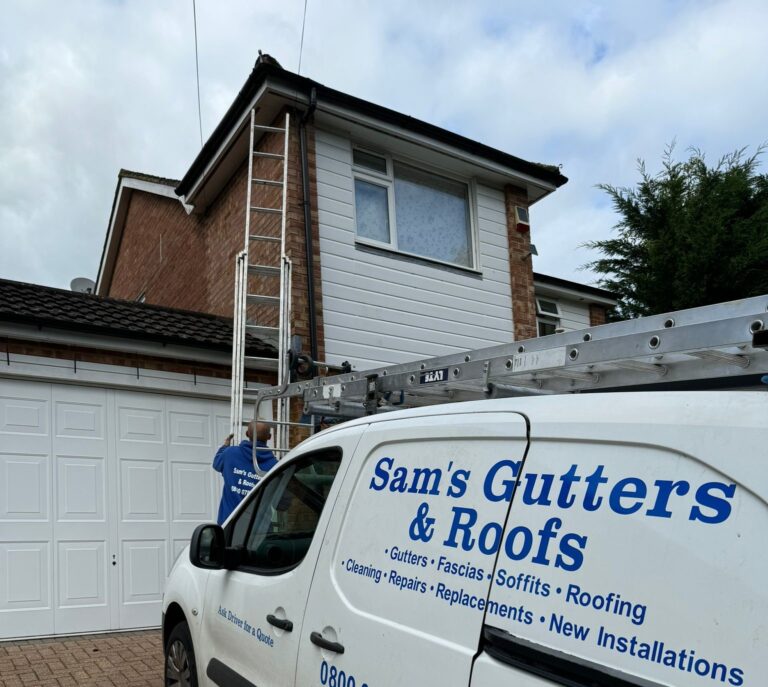 Ladder placement on the roof